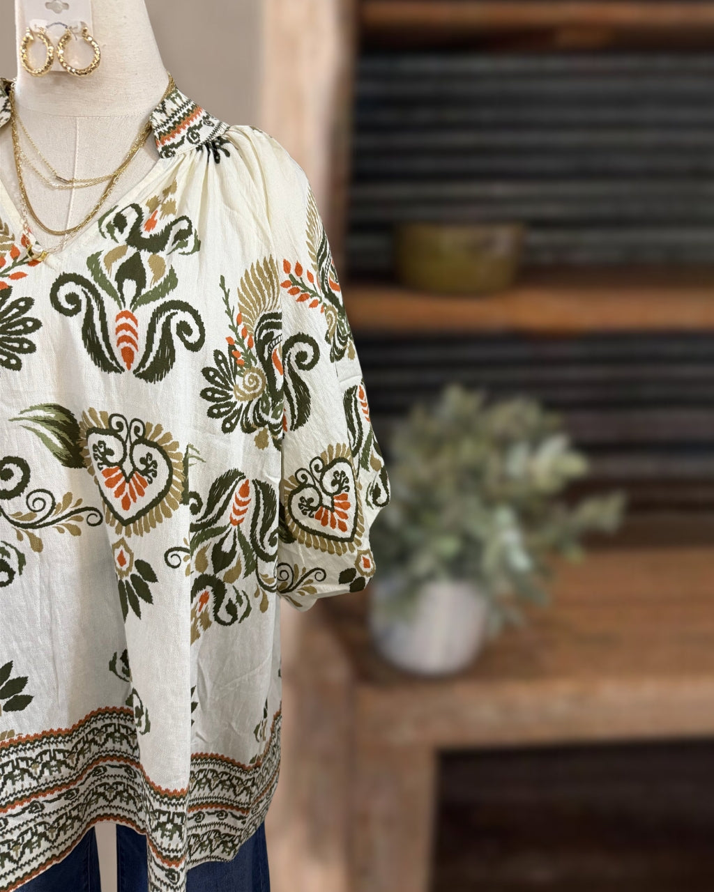 Oversized Retro Floral Top