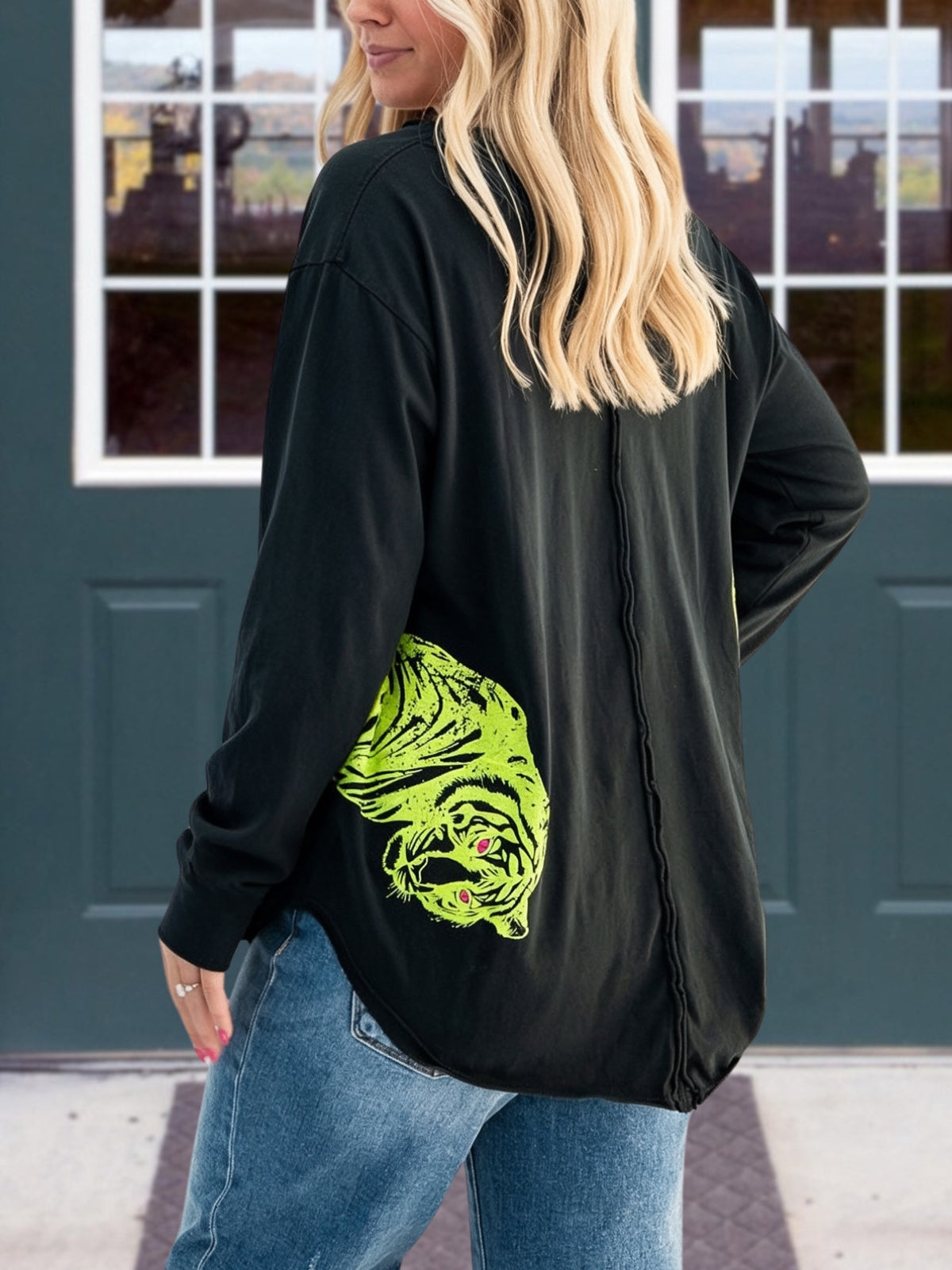 Fluorescent Double Tiger Print Top