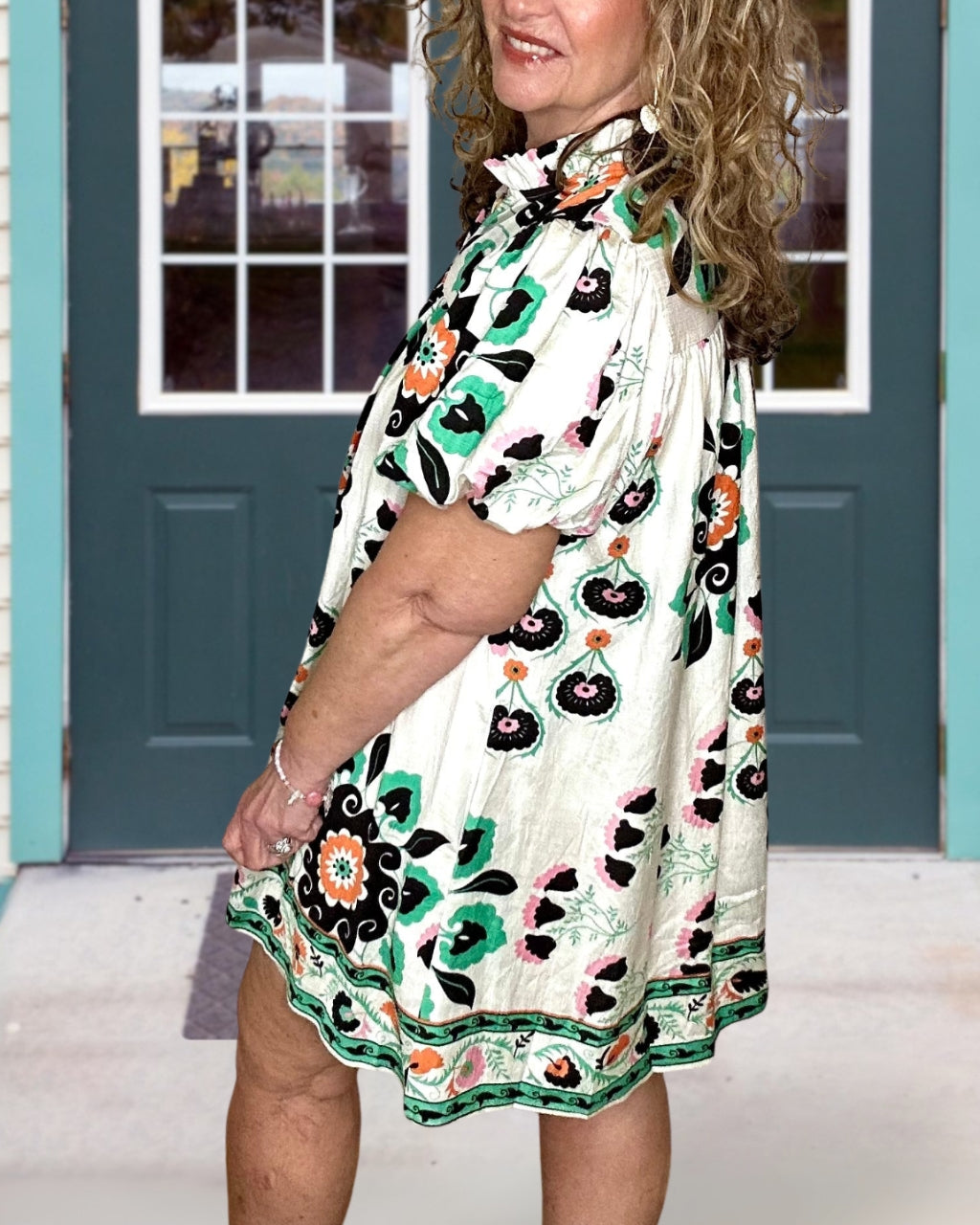 Bohemian Floral Satin Dress