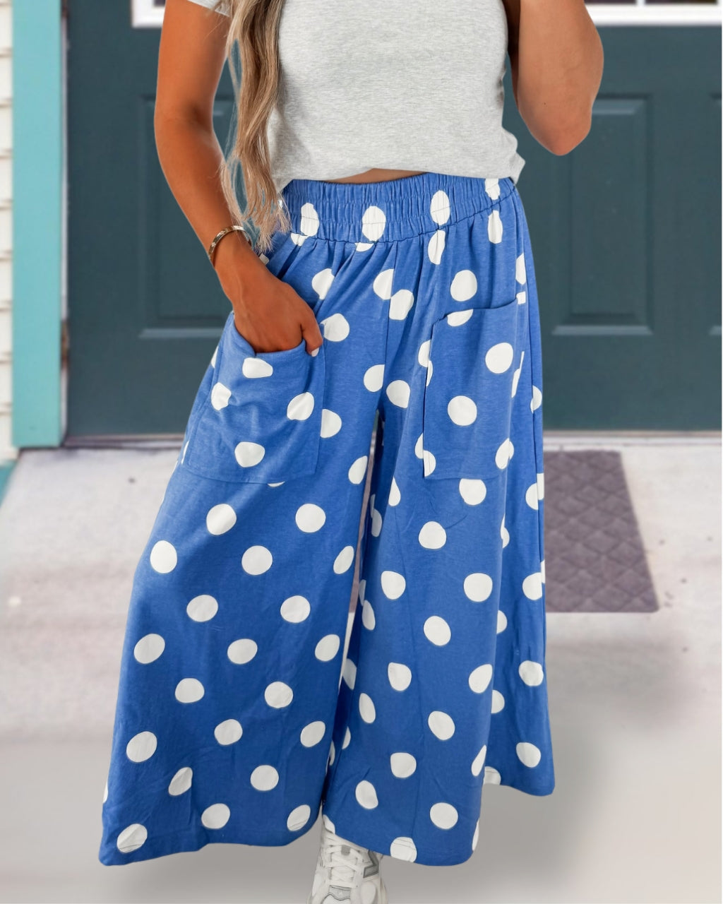 Casual Polka Dot Wide-leg Pants