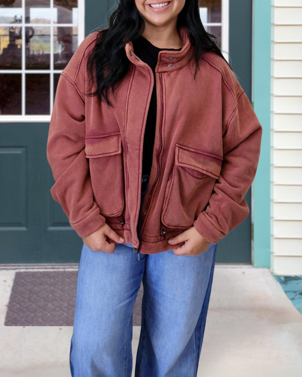 Cool Washed Pocketed Jacket