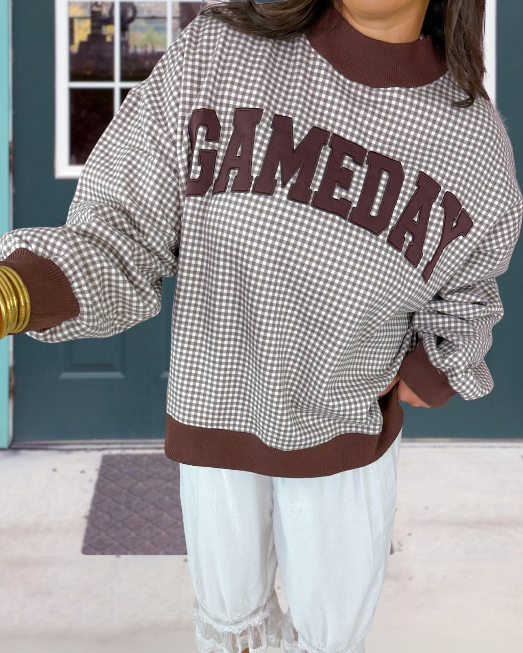 Gameday Embroidered Plaid Pullover