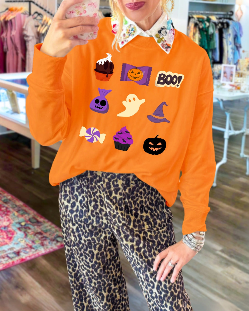 Playful Halloween Icons Pullover