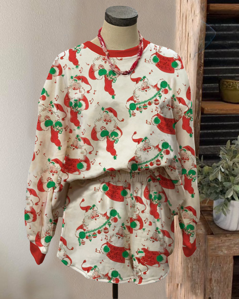 Christmas Theme Party Shorts Set