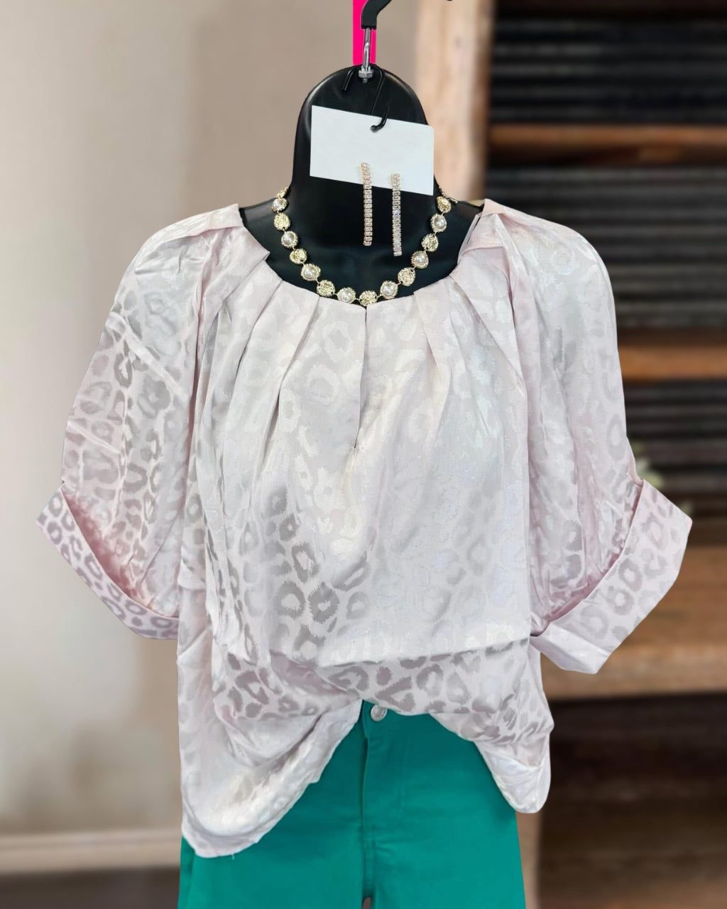 Ruffled Leopard Satin Top