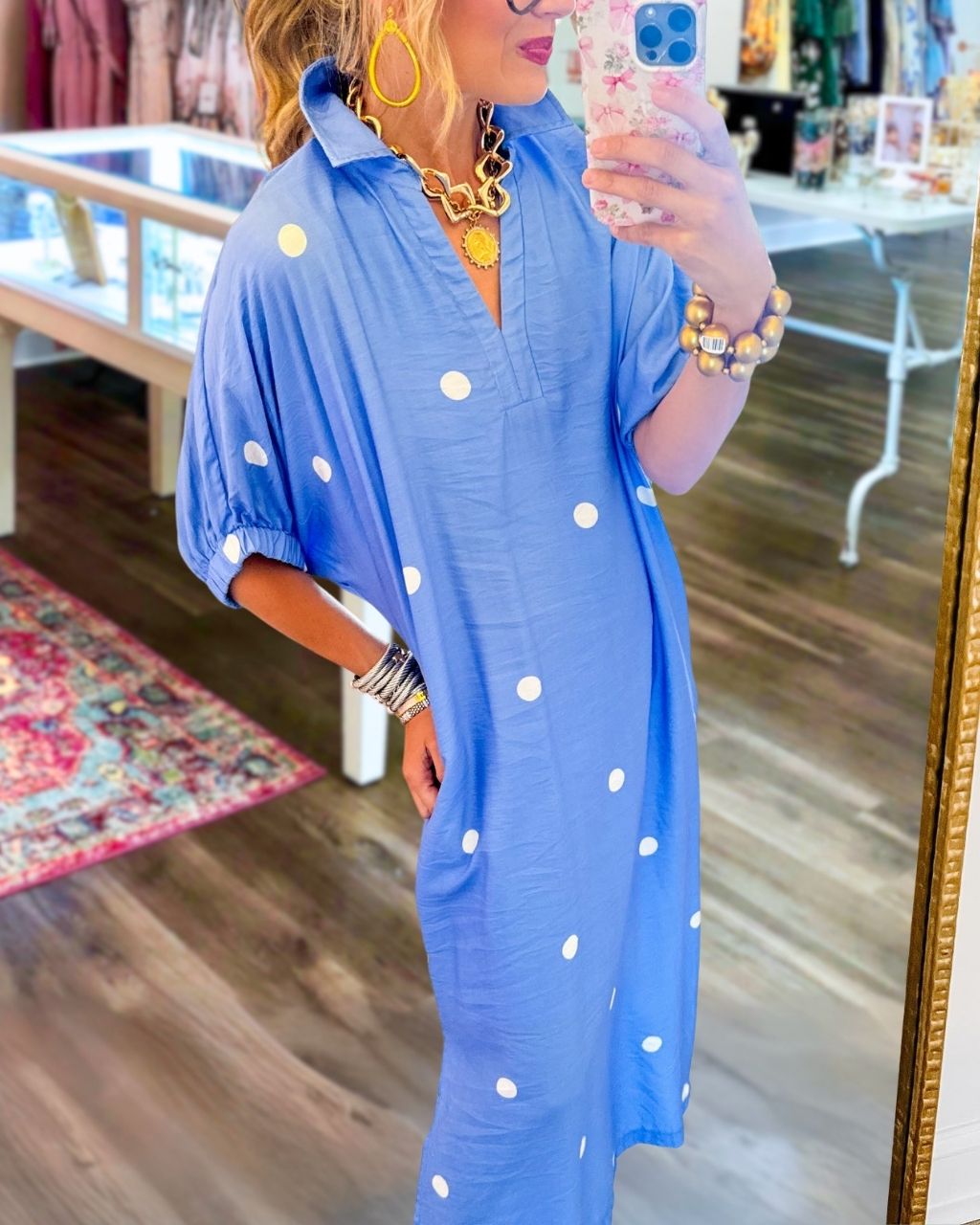 Simple Polka Dot Maxi Dress