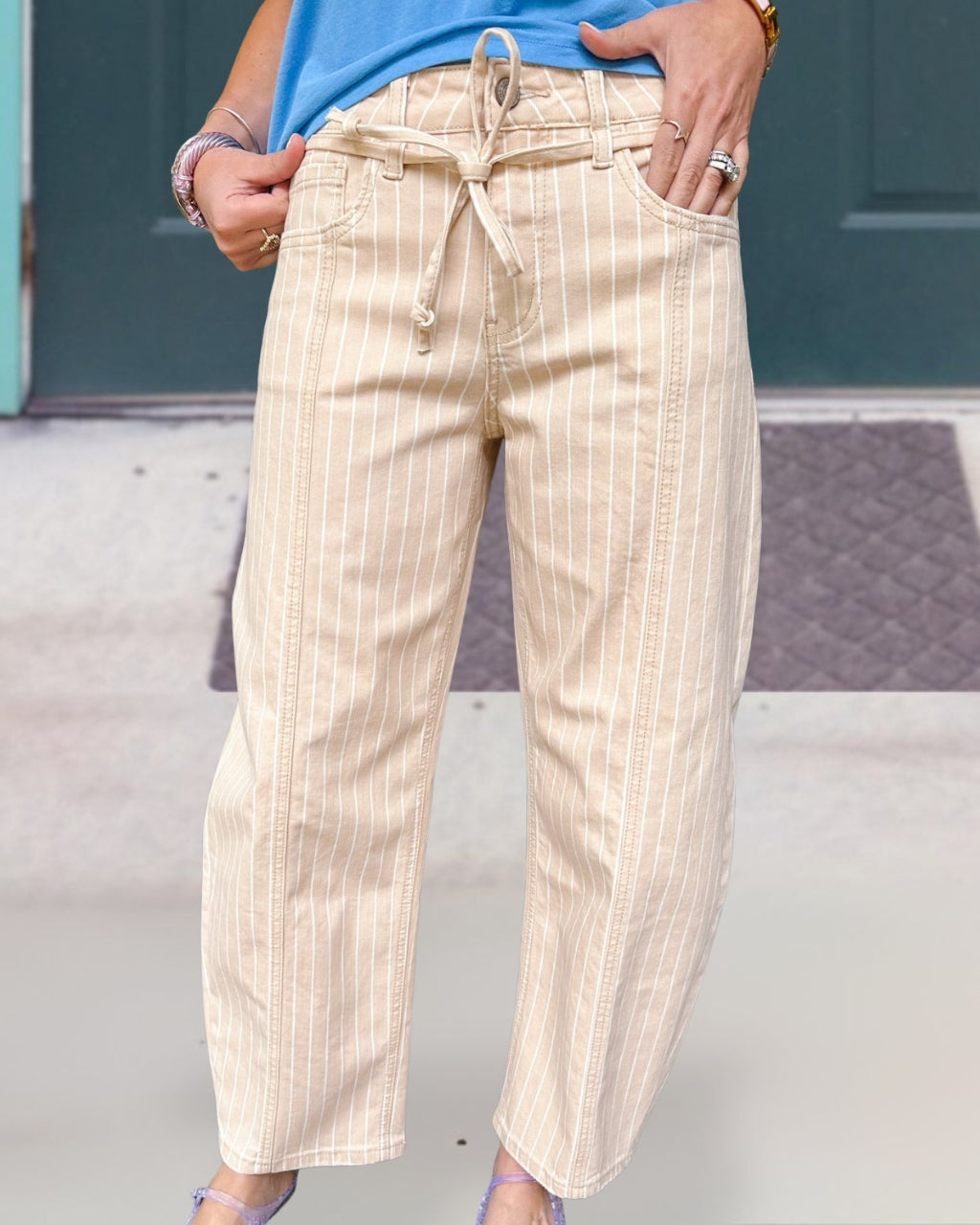 Trendy Vertical Striped Pants