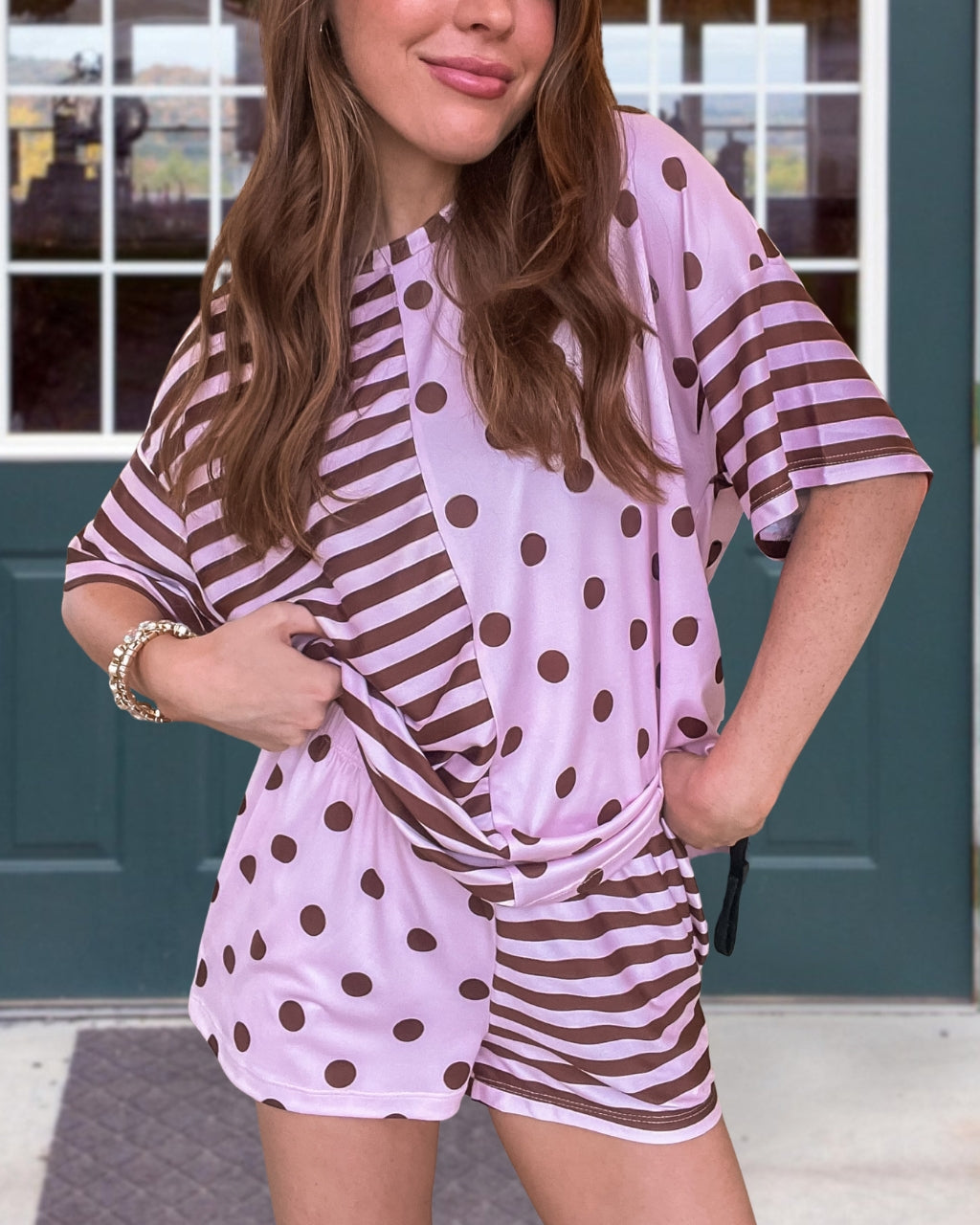 Striped Polka Dot Lounge Set