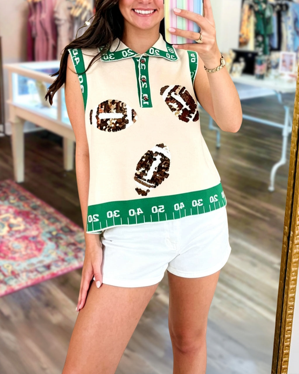 Field Ready Style Football Embroidered Tank