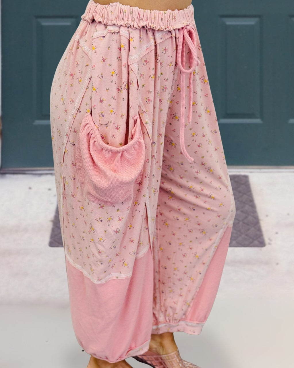 Floral Knitted Casual Pants