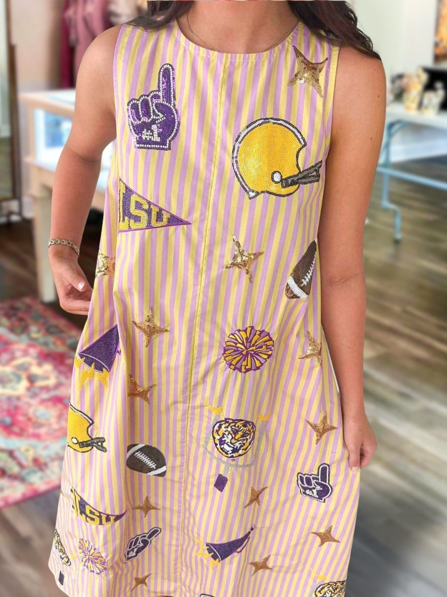 Game Day Sequined Football Element Dress