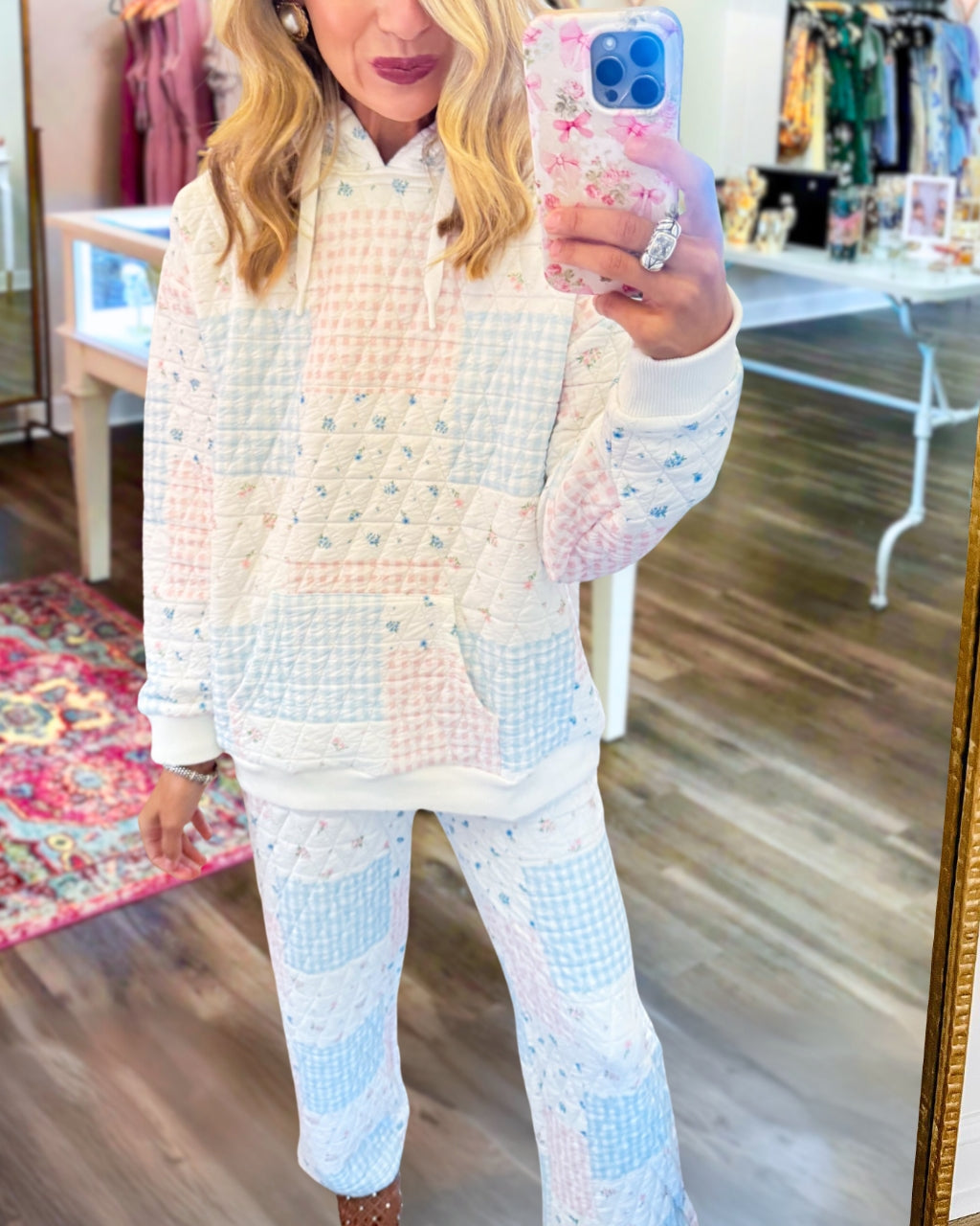 Comfortable Quilted Patchwork Pullover Set