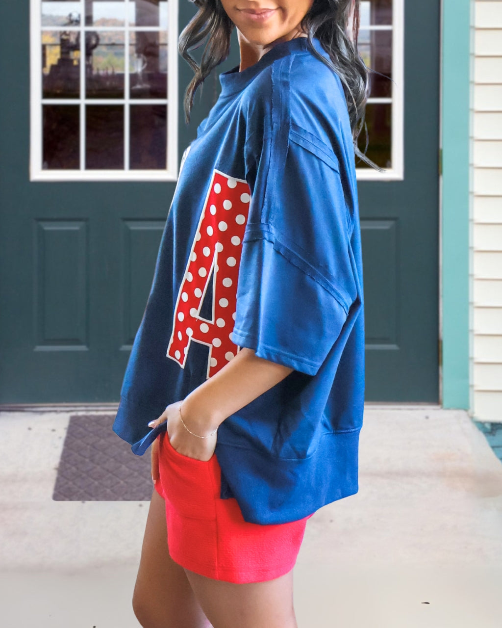 USA Embroidered Patch Top