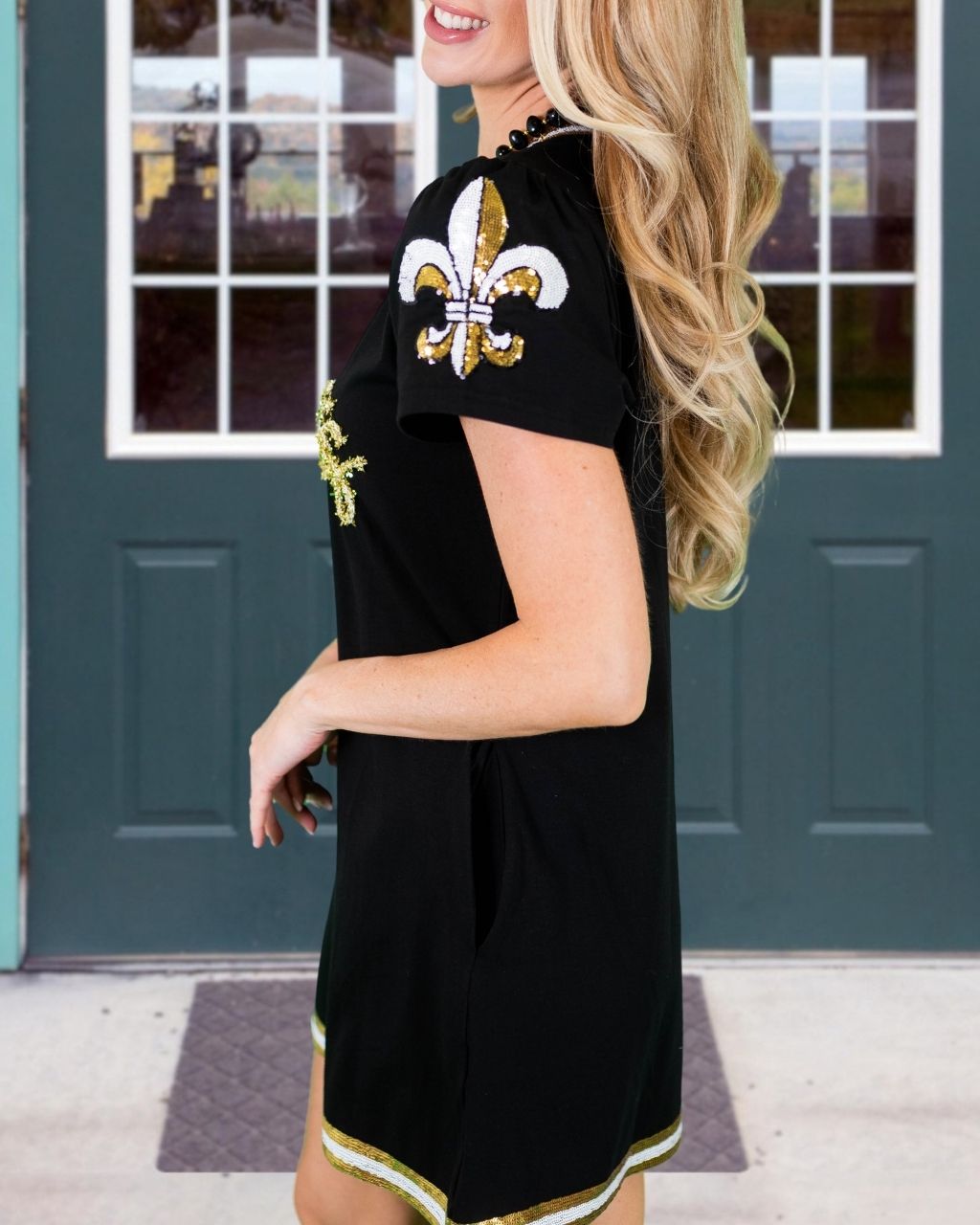 Saints Embroidered Sequin Dress