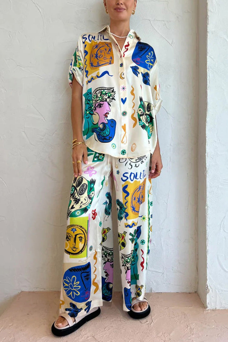 Soleil Ivory Print Pant