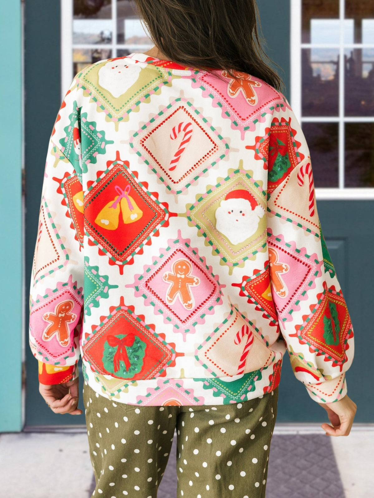 Christmas Stamp Print Pullover