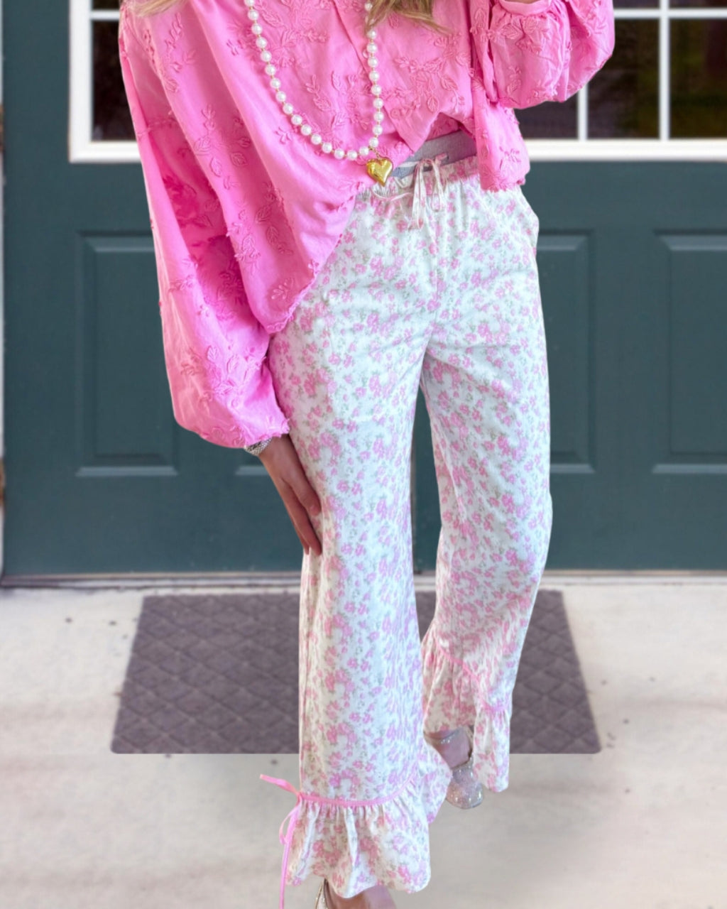 Spring Floral Printed Pants