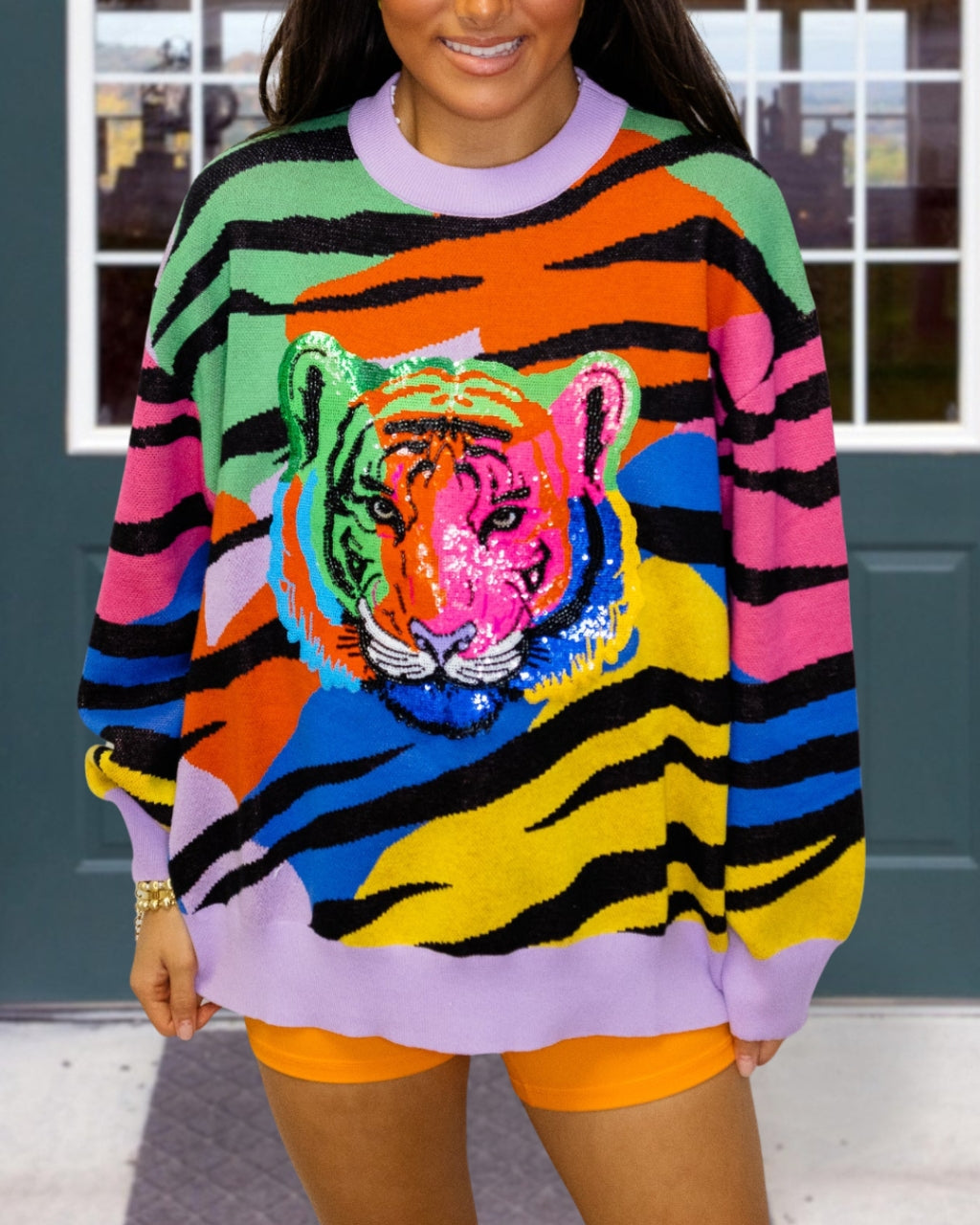 Tiger Sequin Rainbow Sweatshirt