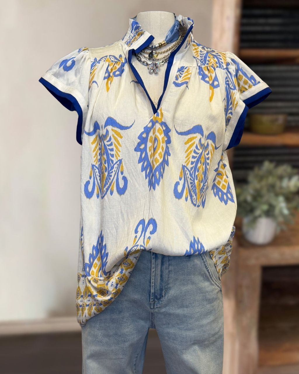 Unique Paisley-Patterned Top
