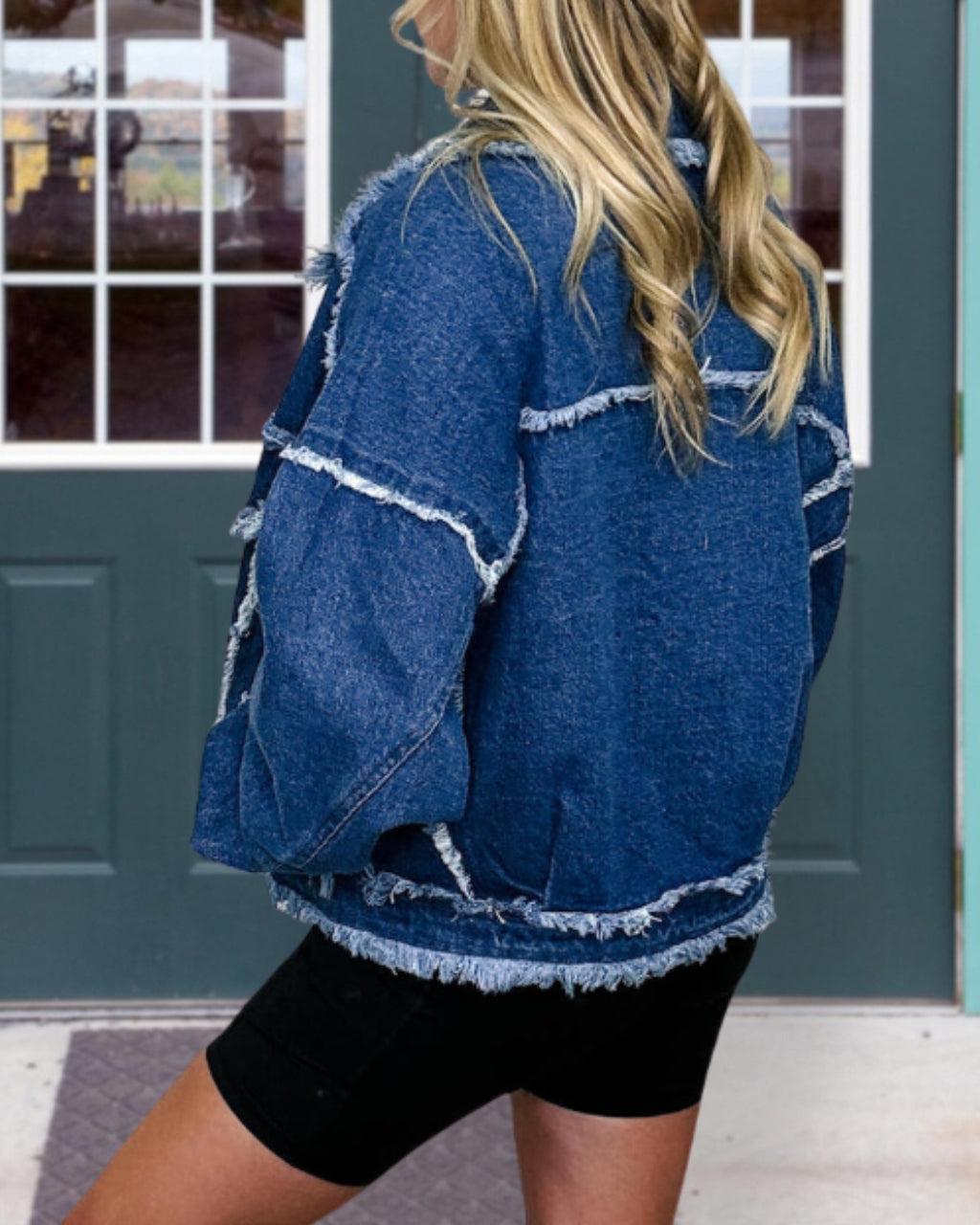 Versatile Frayed Denim Jacket