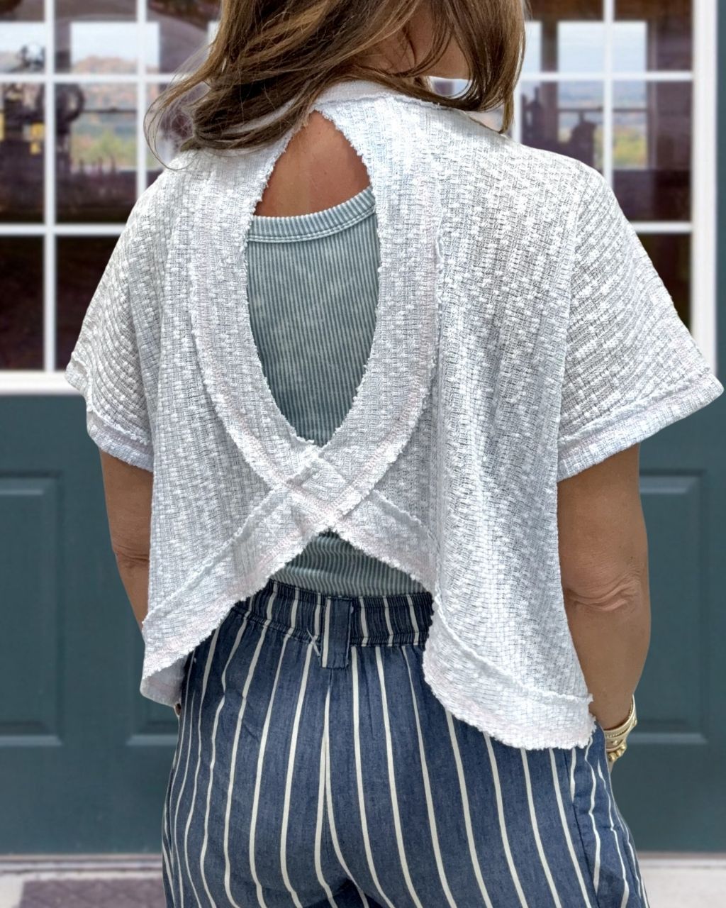 Flag Patch Embroidered Top