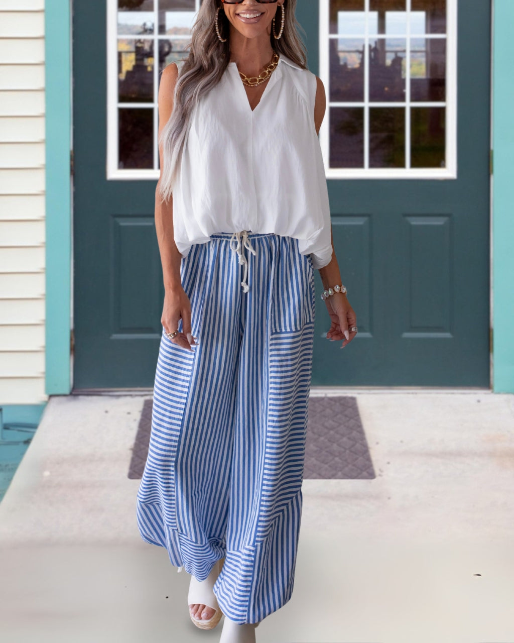 Personality Stripe Patchwork Joggers