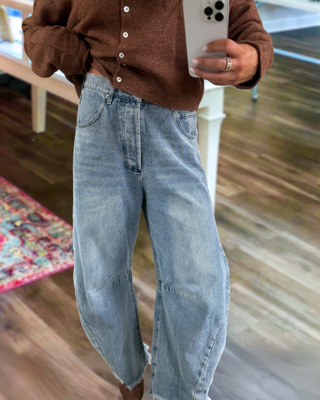 Chic Barrel Leg Denim Pants