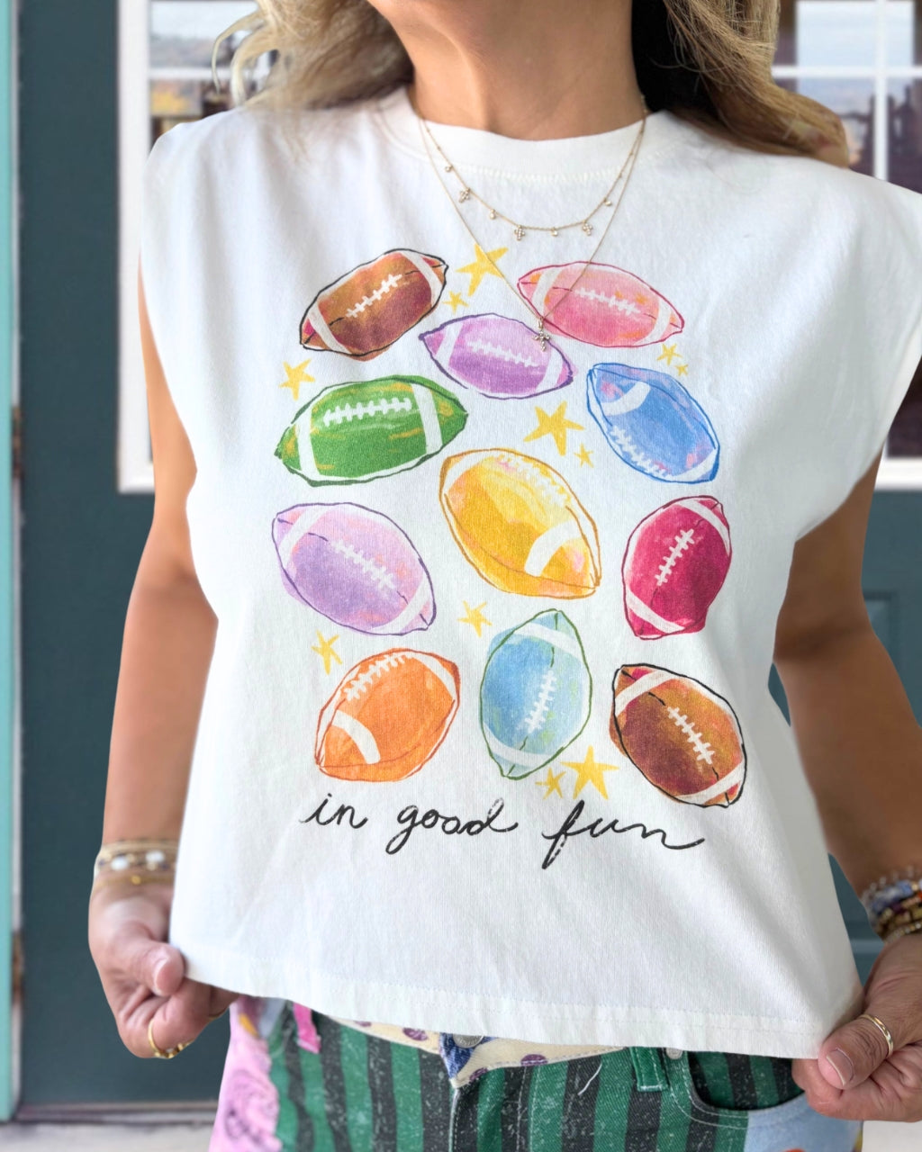 In Good Fun Colorful Football Vest