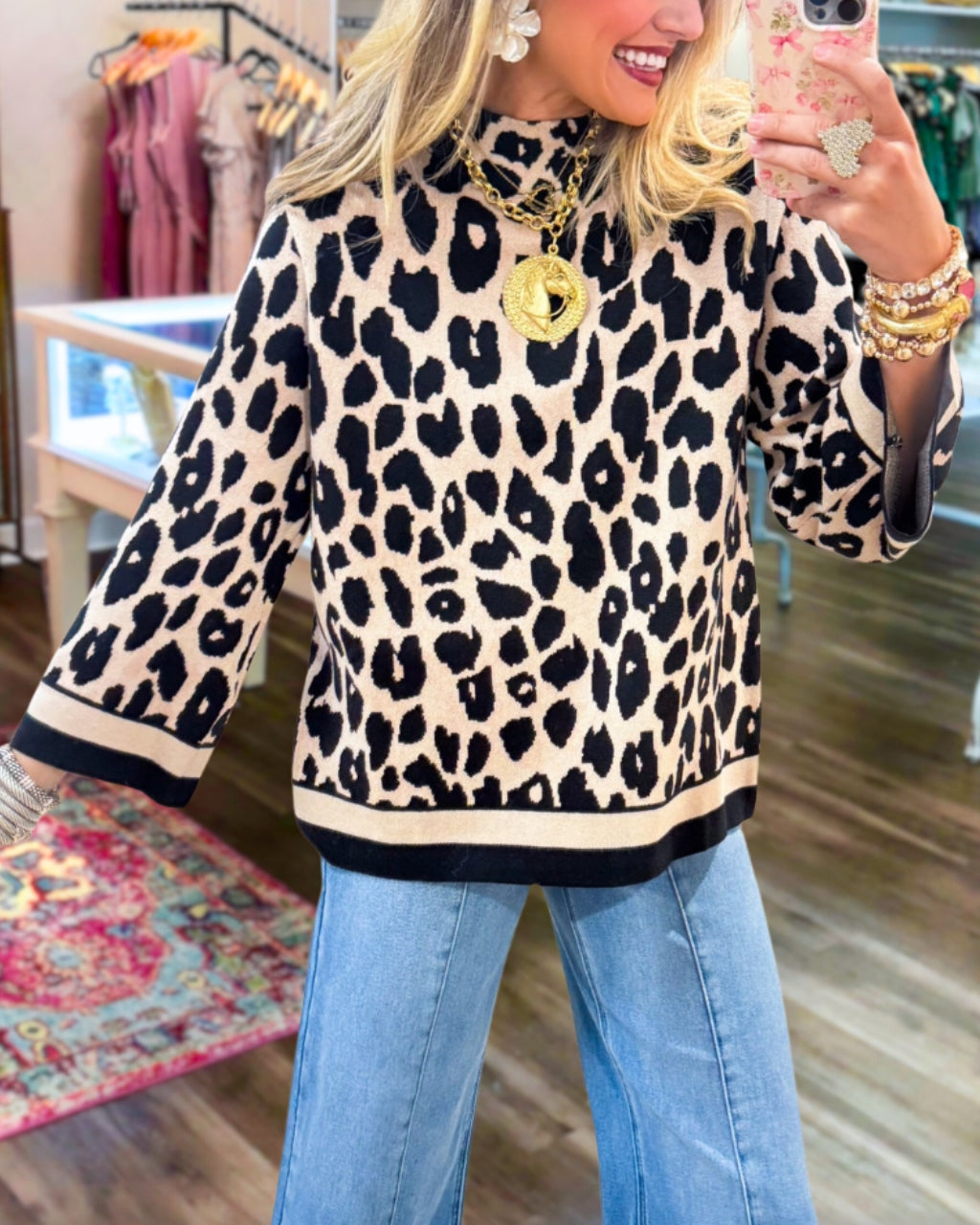 Leopard Crew Neck Top