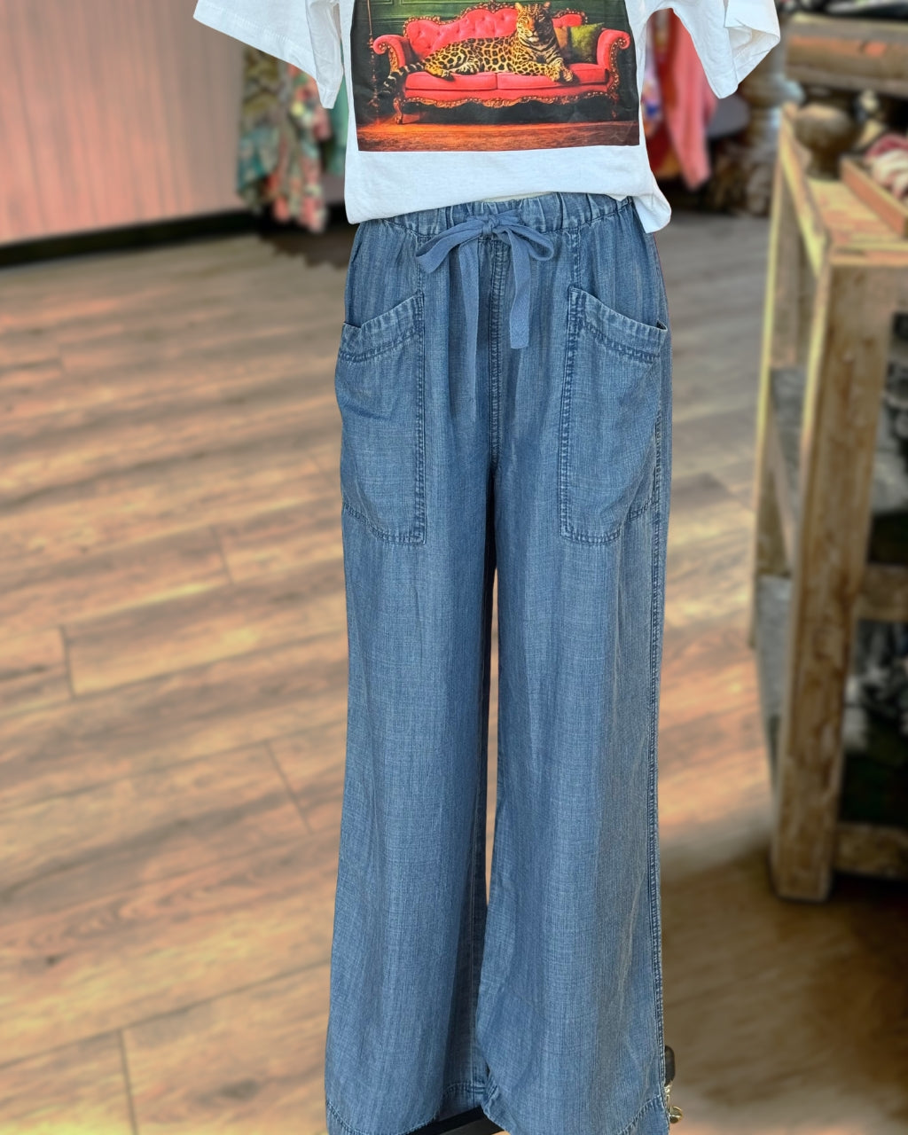 Pull On Tencel Denim Pants