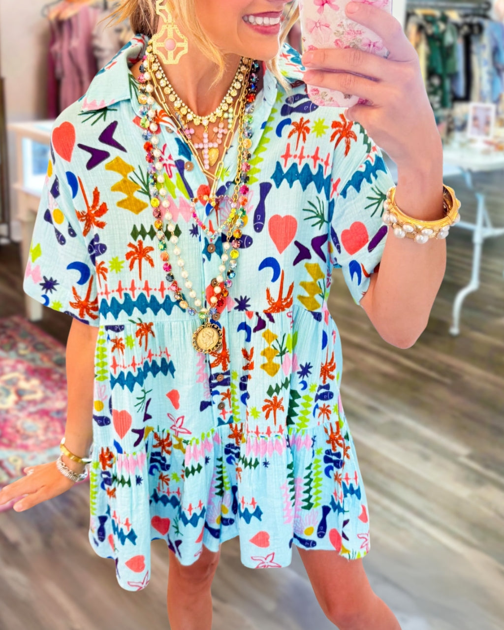 Tropical-style Mixed Pattern Jumpsuit