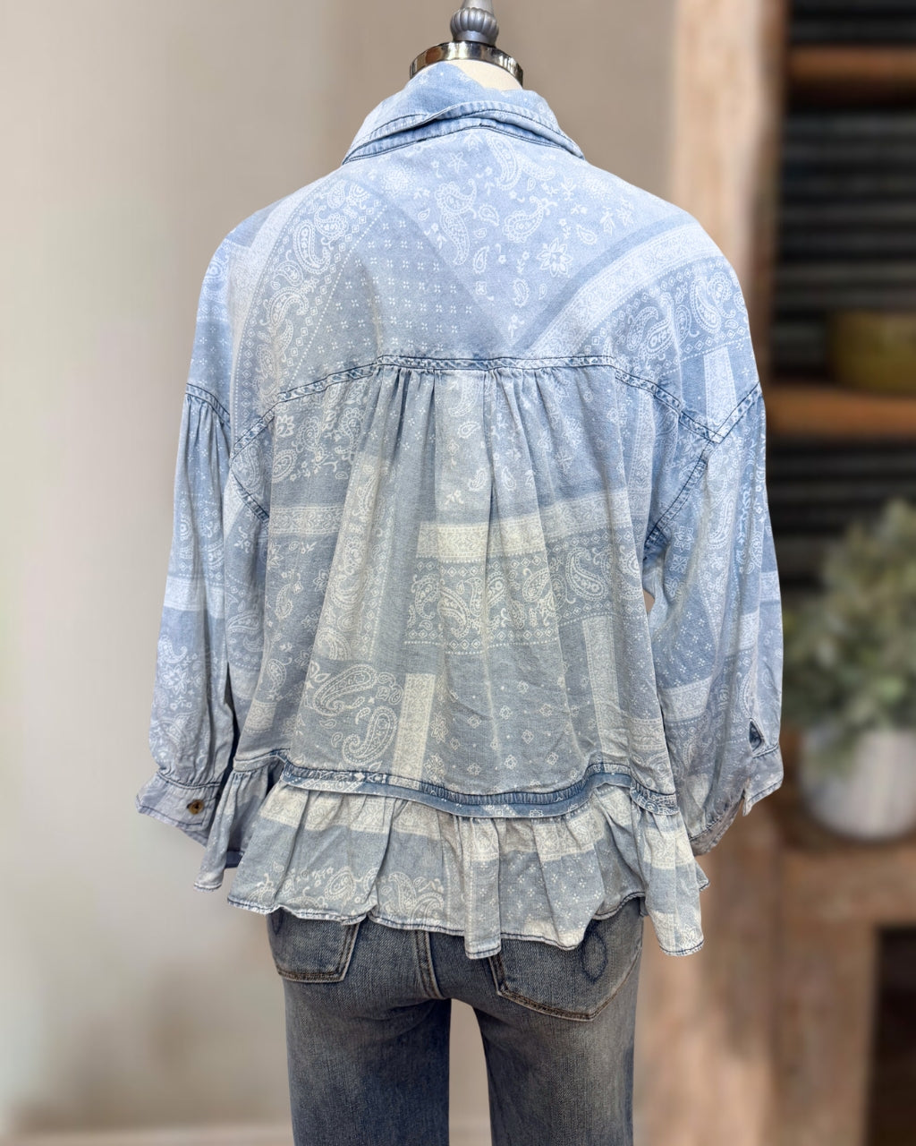 Paisley Pattern Denim Shirt