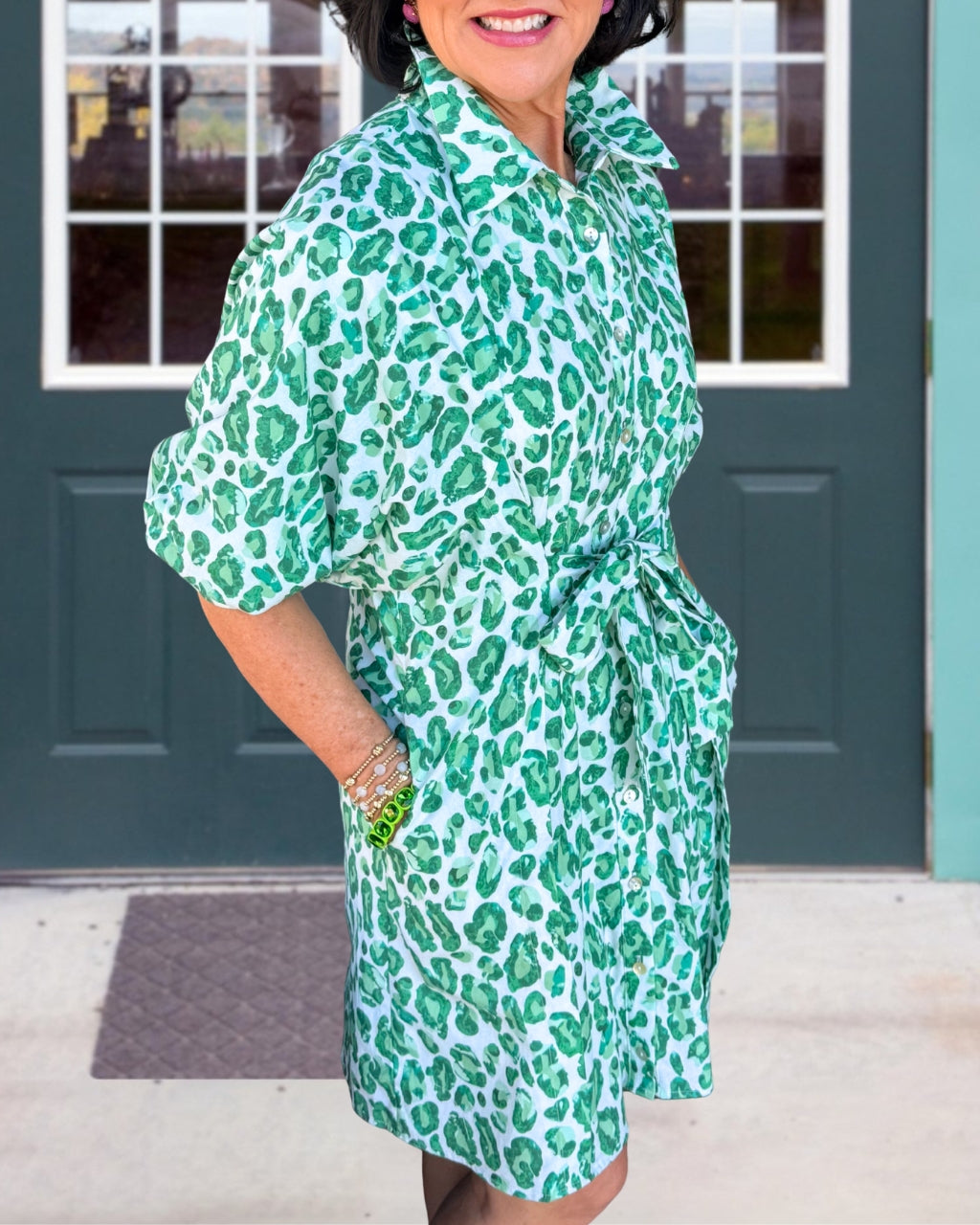 Stylish Leopard Shirt Dress