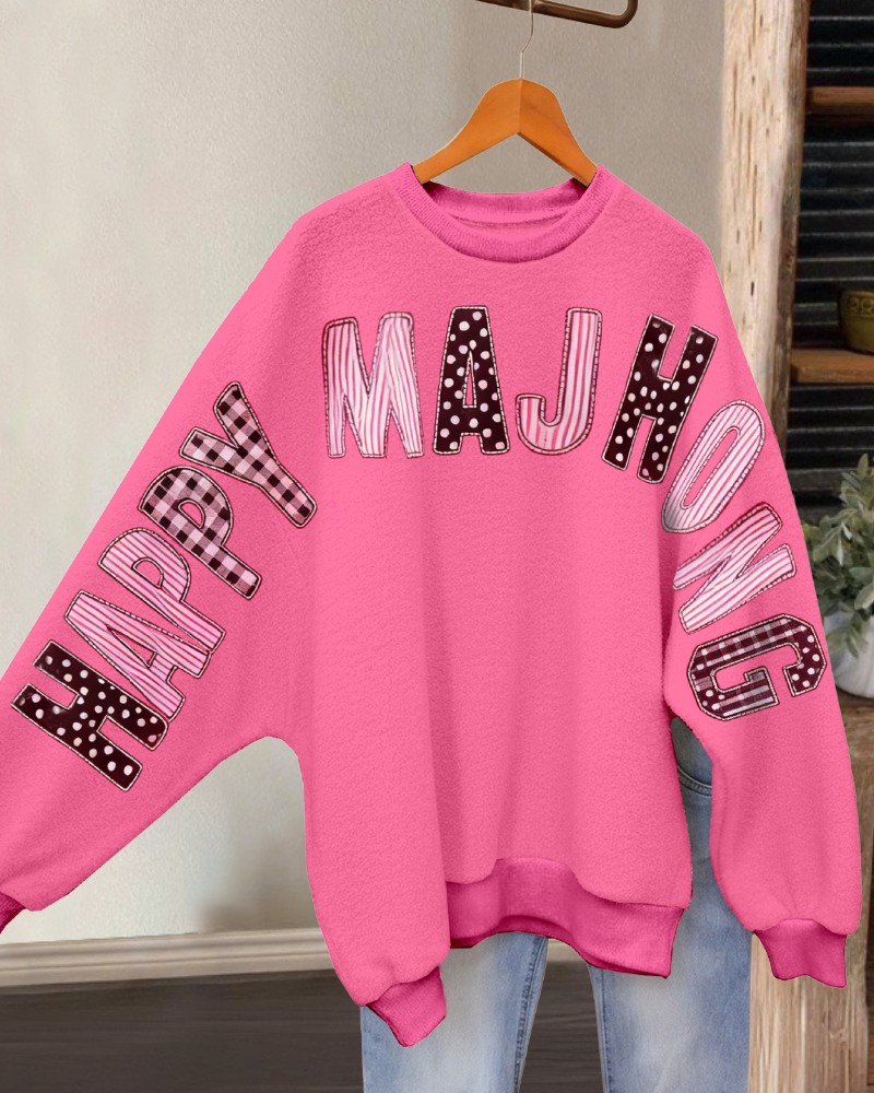 Happy Mahjong Embroidered Sweatshirt