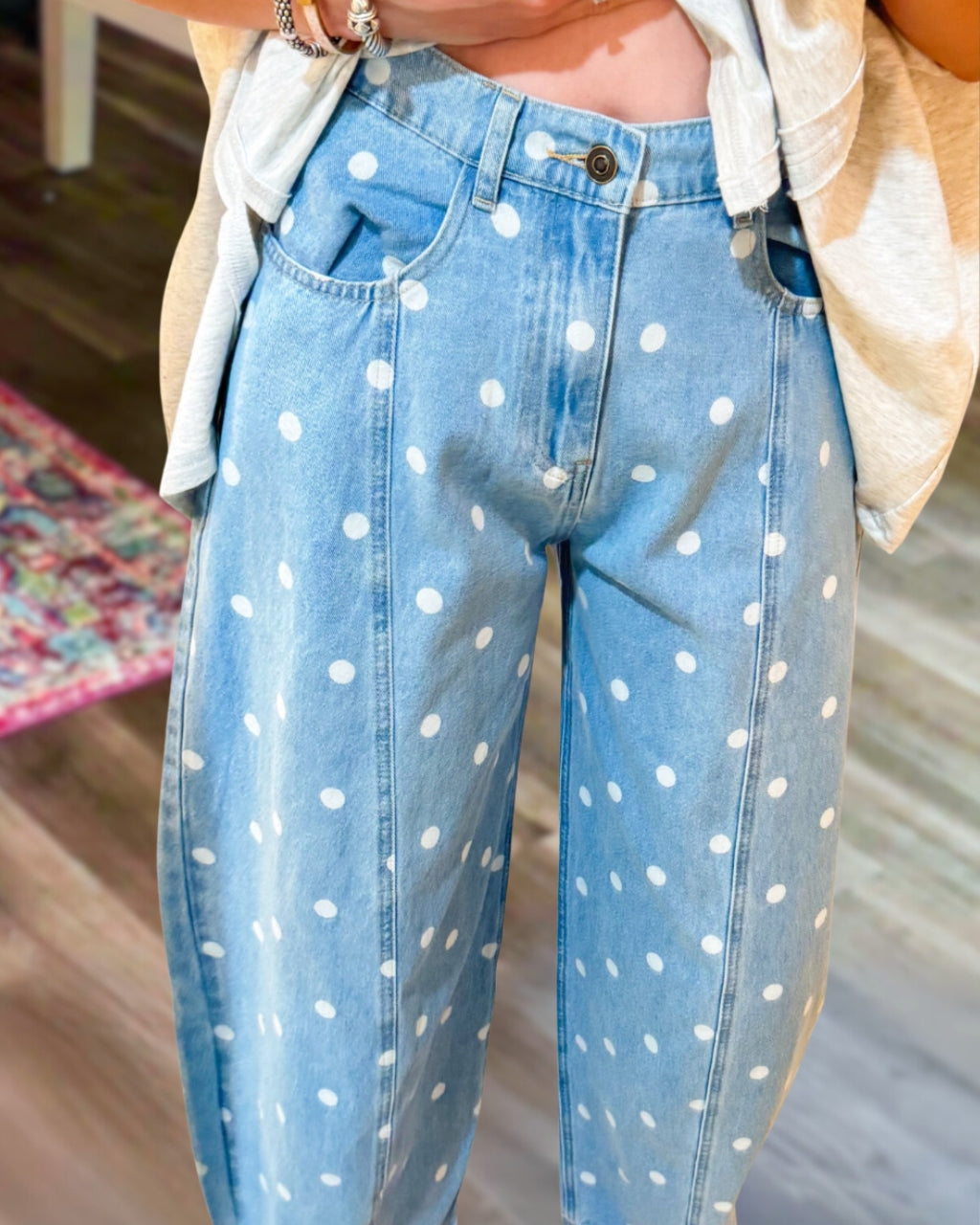Minimalist Polka-Dot Jeans