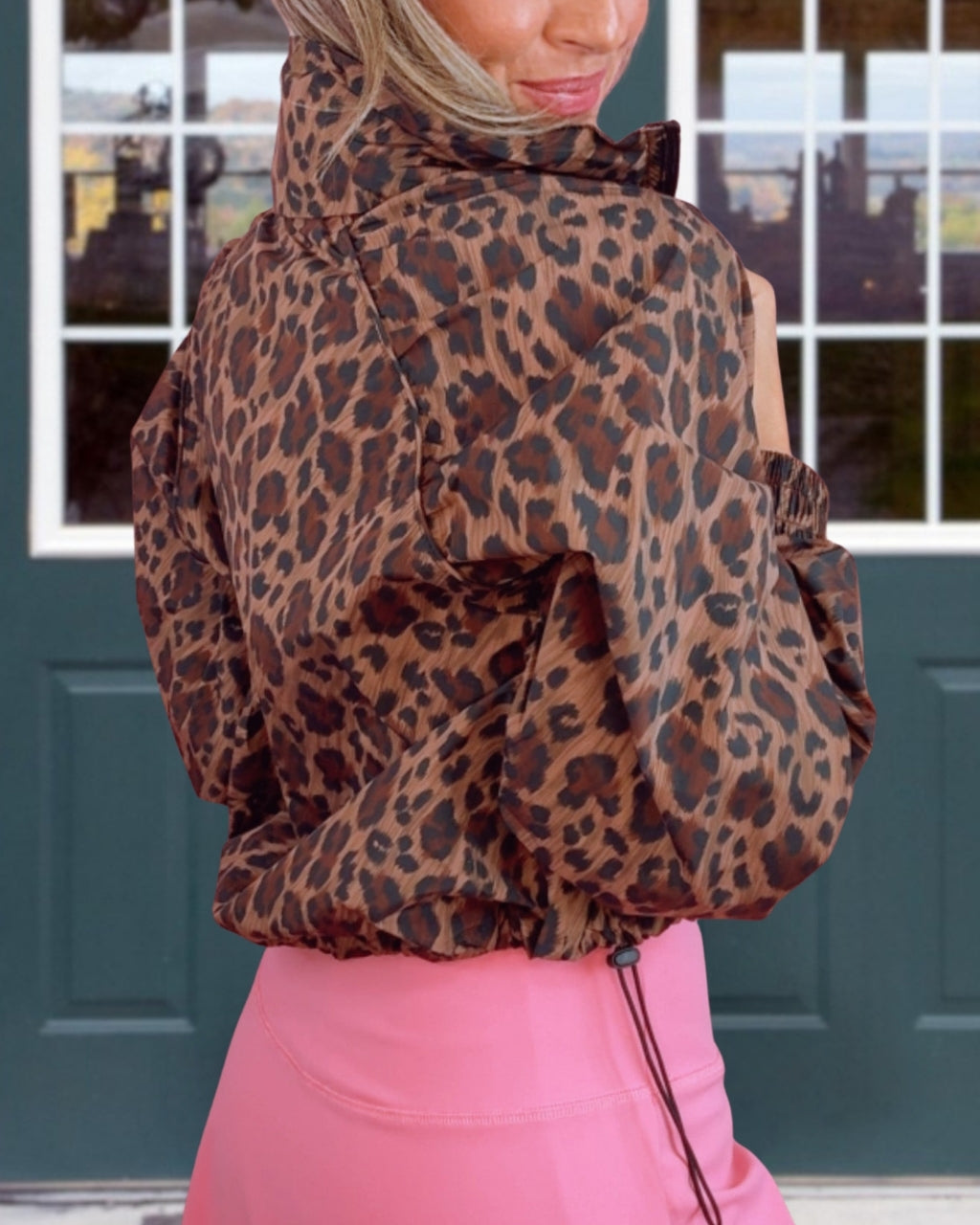 Leopard Print Athletic Jacket