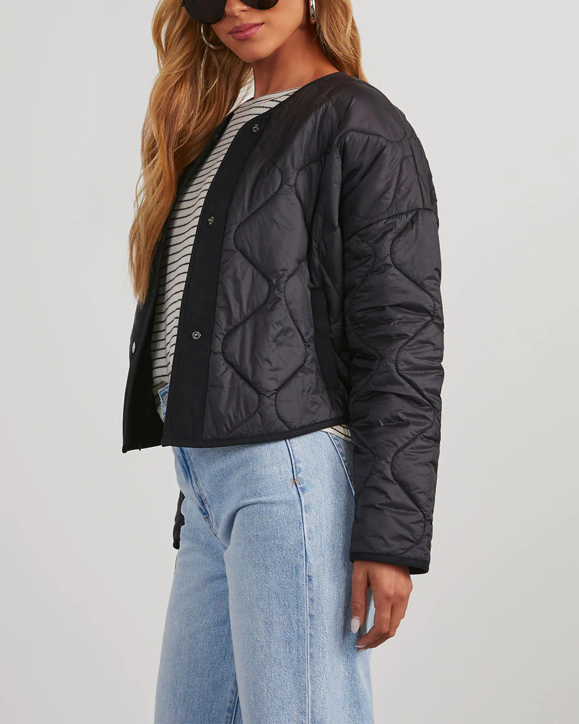 Wave Quilted Cropped Jacket