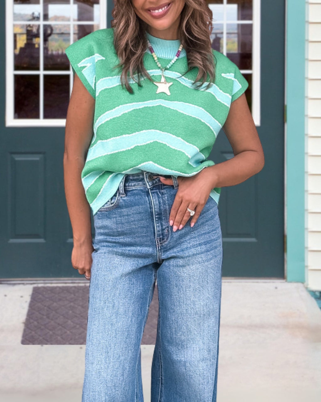 Color-blocked Knit Sleeveless Top