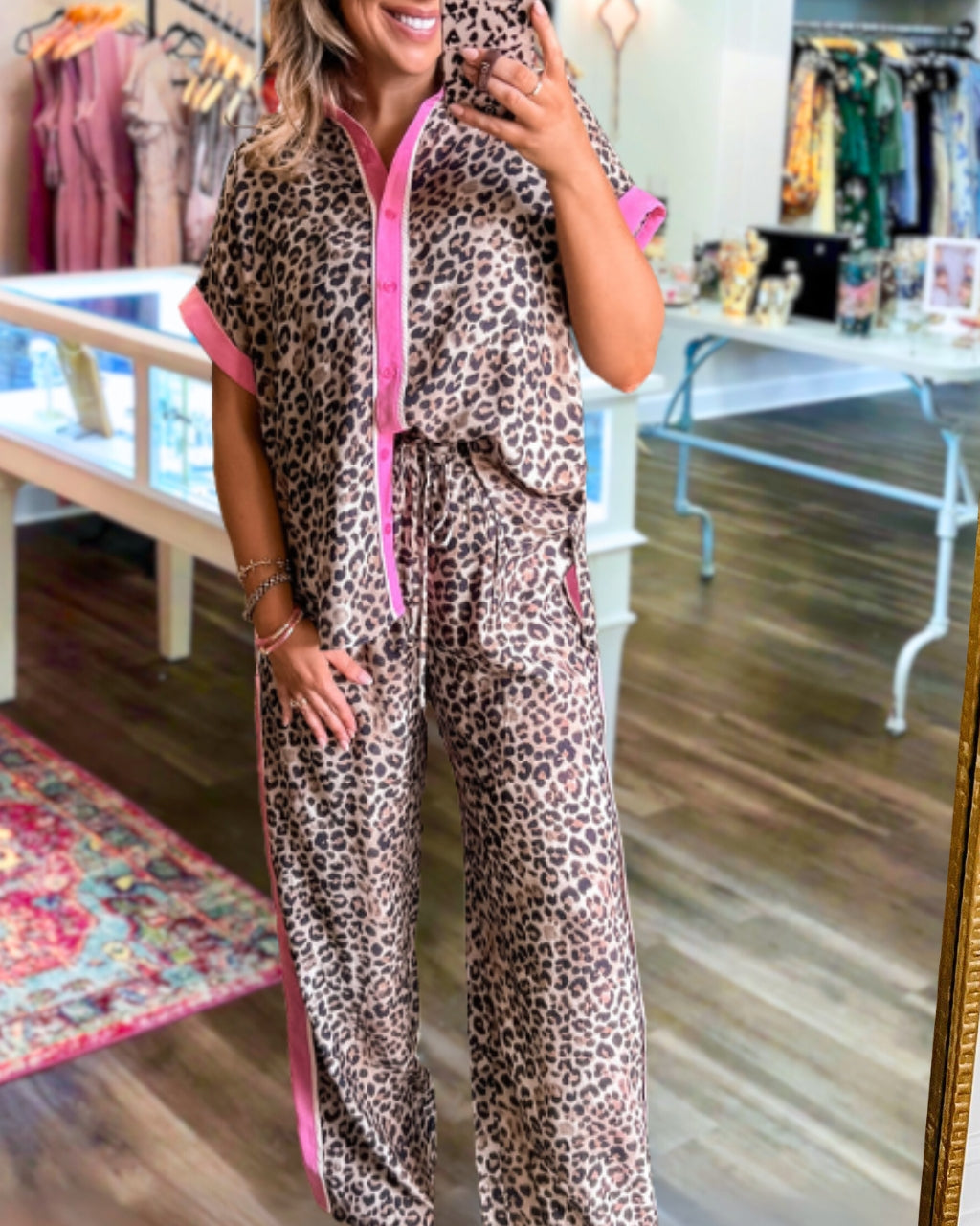 Wild Leopard Satin Set