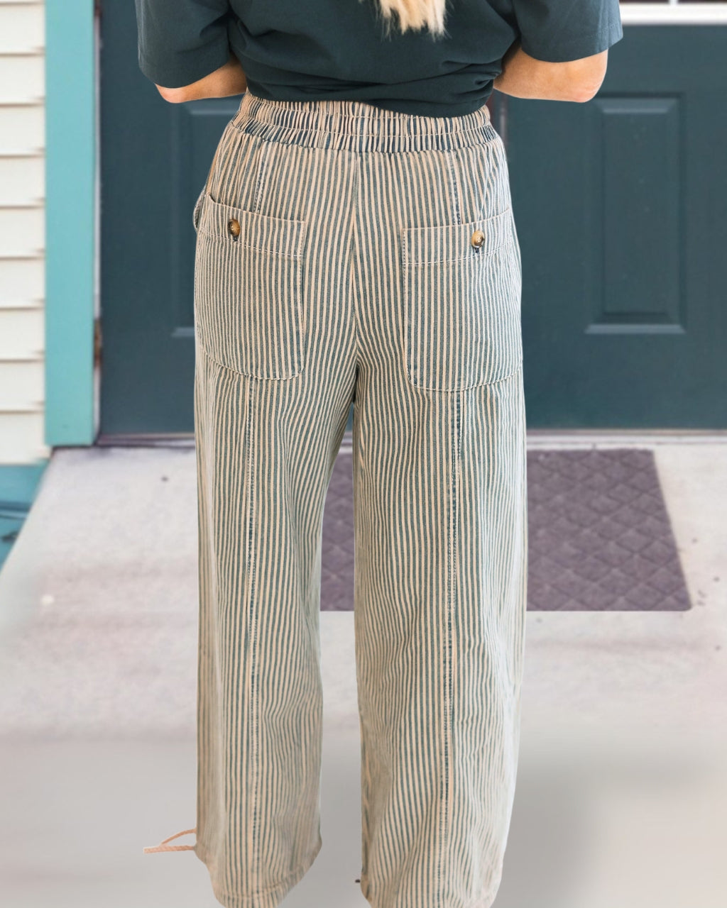 Vintage Striped Denim Pants