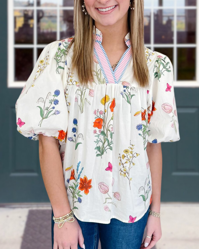 Pastoral Floral Blouse