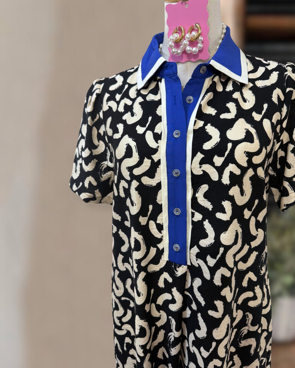 Unique Patterned Satin Dress