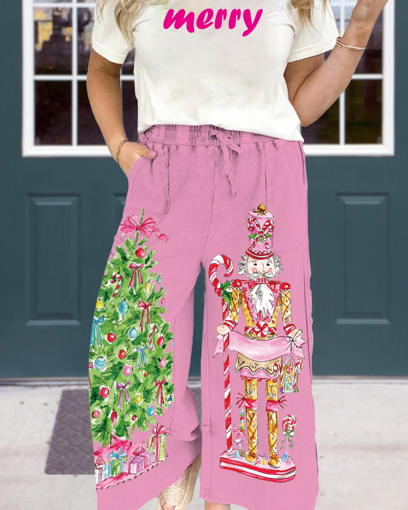 Christmas Nutcracker Wide-leg Pants