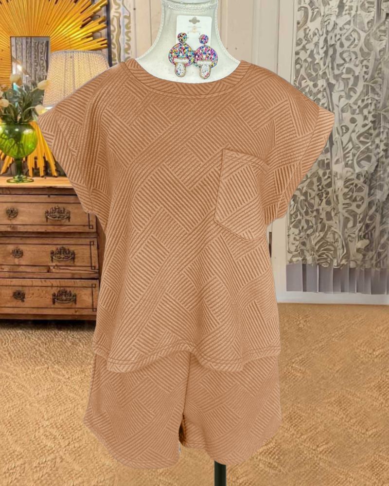 Quilted Short sleeve & Shorts set