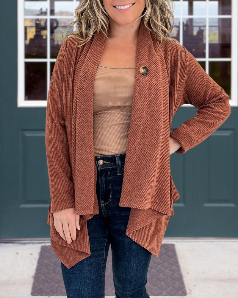 Casual Ribbed Irregular Top