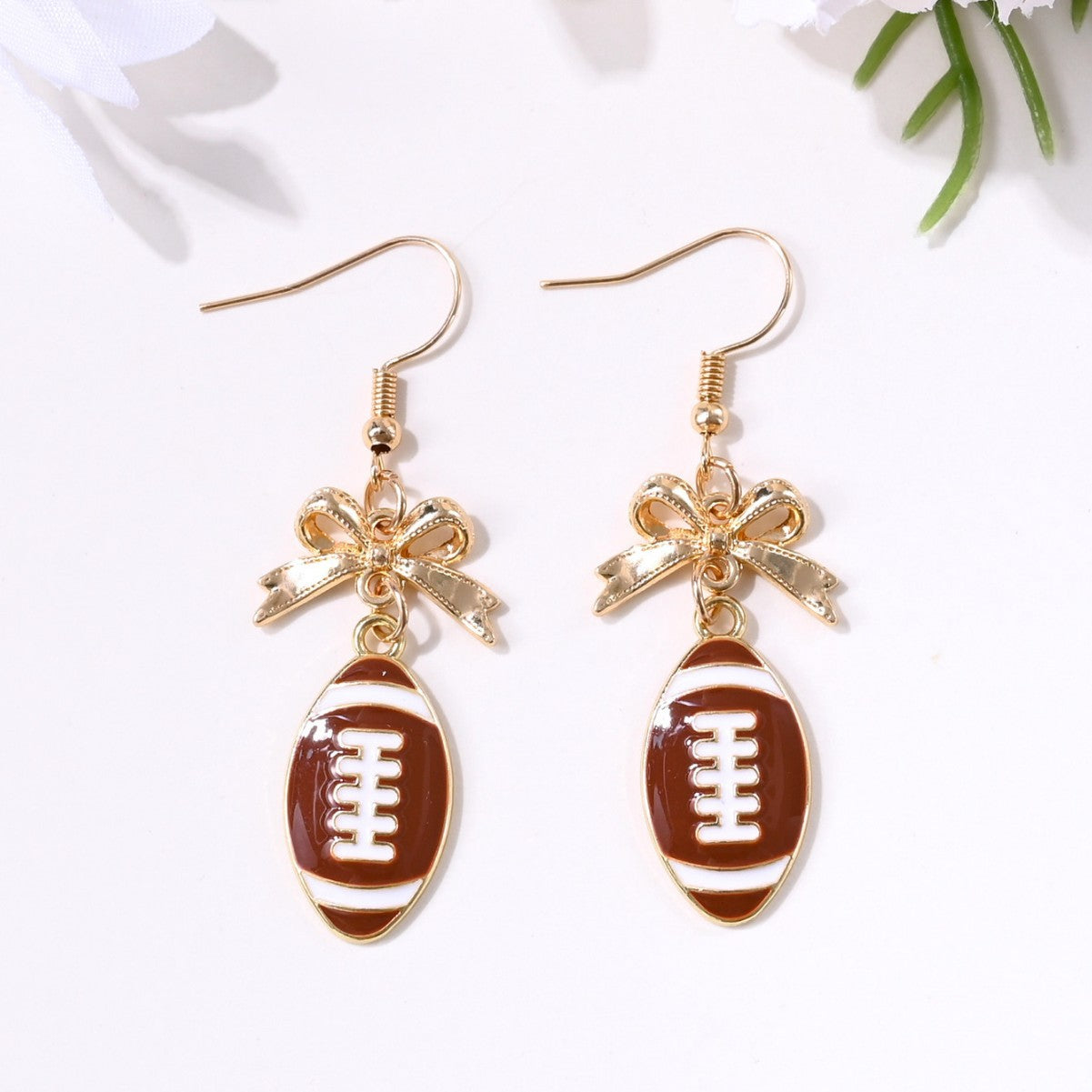 Football Bow Earrings