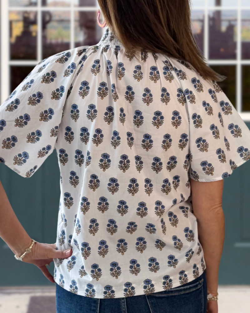 Pink Framed Floral Top