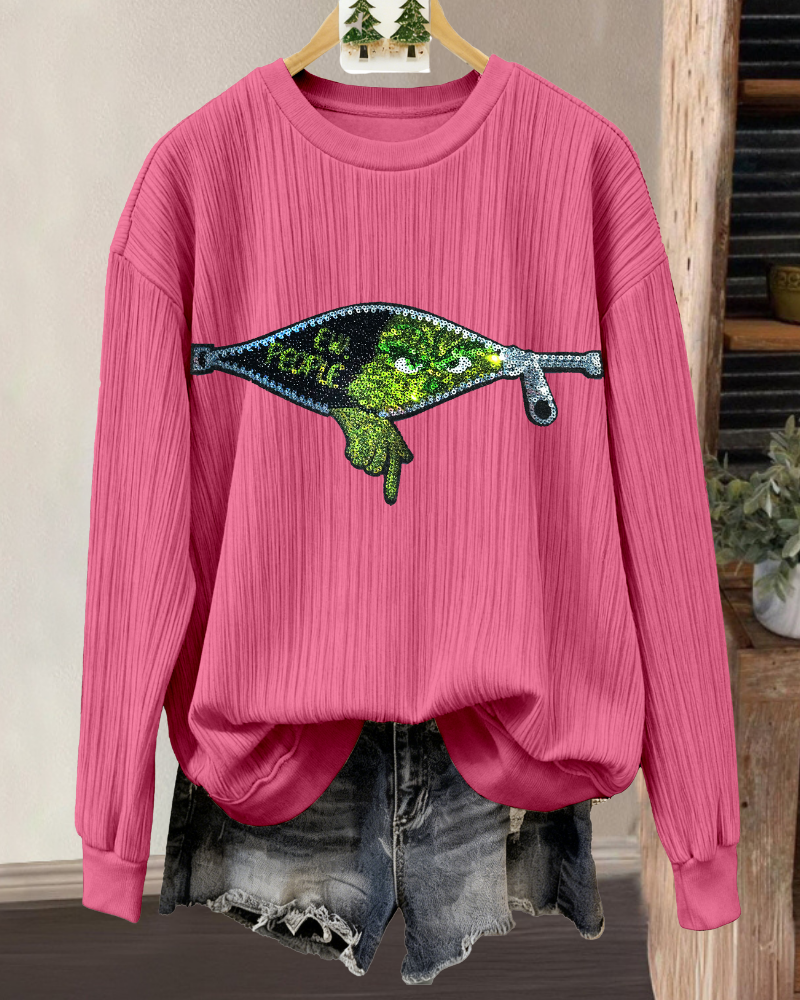 Ew People Sequin Ribbed Sweatshirt