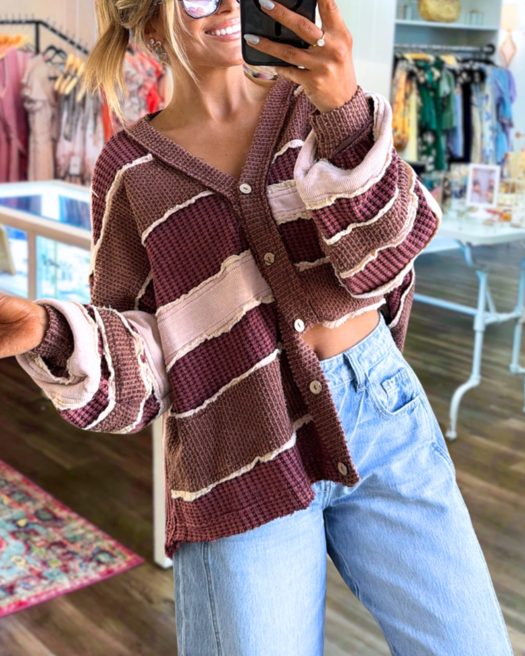 Vintage Vibe Striped Cardigan