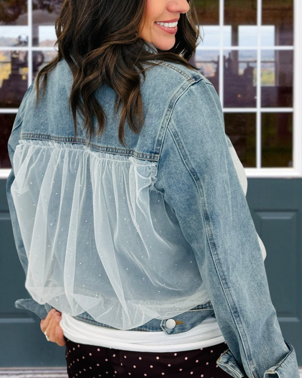 Mesh Patchwork Denim Jacket
